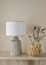 Dar Nedra Table Lamp Natural With Idella Shade