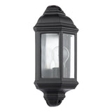Dar Nelson Outdoor Wall Light Matt Black and Glass IP44