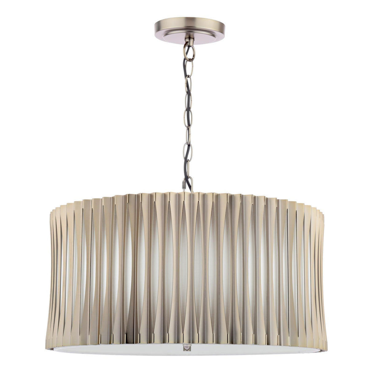 Dar Netra 3 Light Pendant Satin Bronze and Ivory