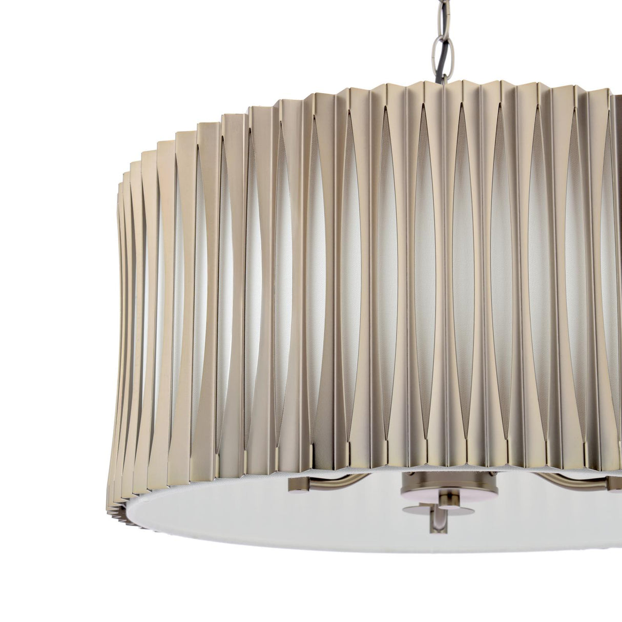 Dar Netra 3 Light Pendant Satin Bronze and Ivory