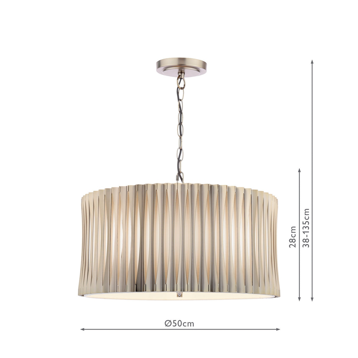 Dar Netra 3 Light Pendant Satin Bronze and Ivory