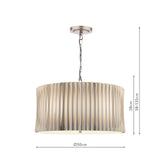 Dar Netra 3 Light Pendant Satin Bronze and Ivory