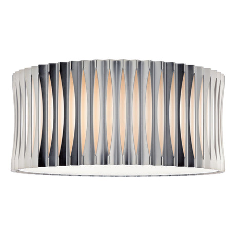 Dar Netra 3 Light Flush Satin Bronze and Ivory