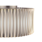Dar Netra 3 Light Flush Satin Bronze and Ivory