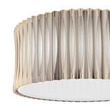 Dar Netra 3 Light Flush Satin Bronze and Ivory