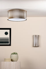 Dar Netra 2 Light Wall Light Satin Bronze and Ivory