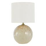 Dar Nicolette Twin Pack Table Lamp Pink and Cream Ceramic With Linen Shade