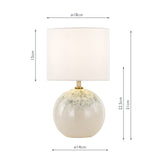 Dar Nicolette Twin Pack Table Lamp Green and Cream Ceramic With Linen Shade