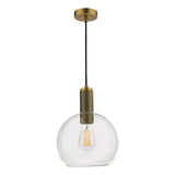 Dar Nikolas Solid Brass Pendant Round Glass –  from Amos Lighting + Home