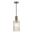 Dar Nikolas Antique Chrome Pendant Ribbed Cylinder Glass –  from Amos Lighting + Home