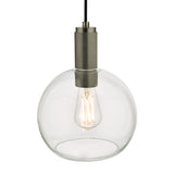 Dar Nikolas Antique Chrome Pendant Round Glass –  from Amos Lighting + Home