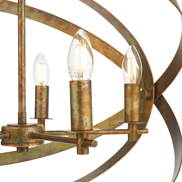 Dar Nitya 5lt Pendant Chandelier Oxidised Copper –  from Amos Lighting + Home