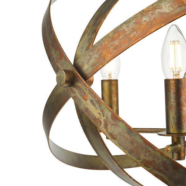 Dar Nitya 5lt Pendant Chandelier Oxidised Copper –  from Amos Lighting + Home