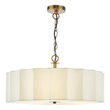Dar Noura 3 Light Pendant Ivory and Antique Bronze