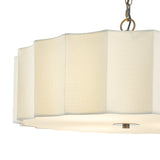 Dar Noura 3 Light Pendant Ivory and Antique Bronze