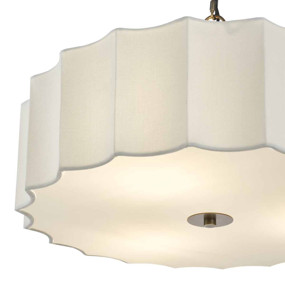 Dar Noura 3 Light Pendant Ivory and Antique Bronze