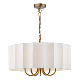 Dar Noura 5 Light Pendant Antique Bronze and Ivory Scallop Shade