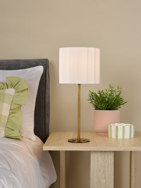 Dar Noura Table Lamp Antique Bronze and Ivory With Shade