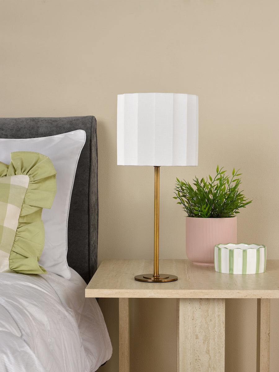 Dar Noura Table Lamp Antique Bronze and Ivory With Shade