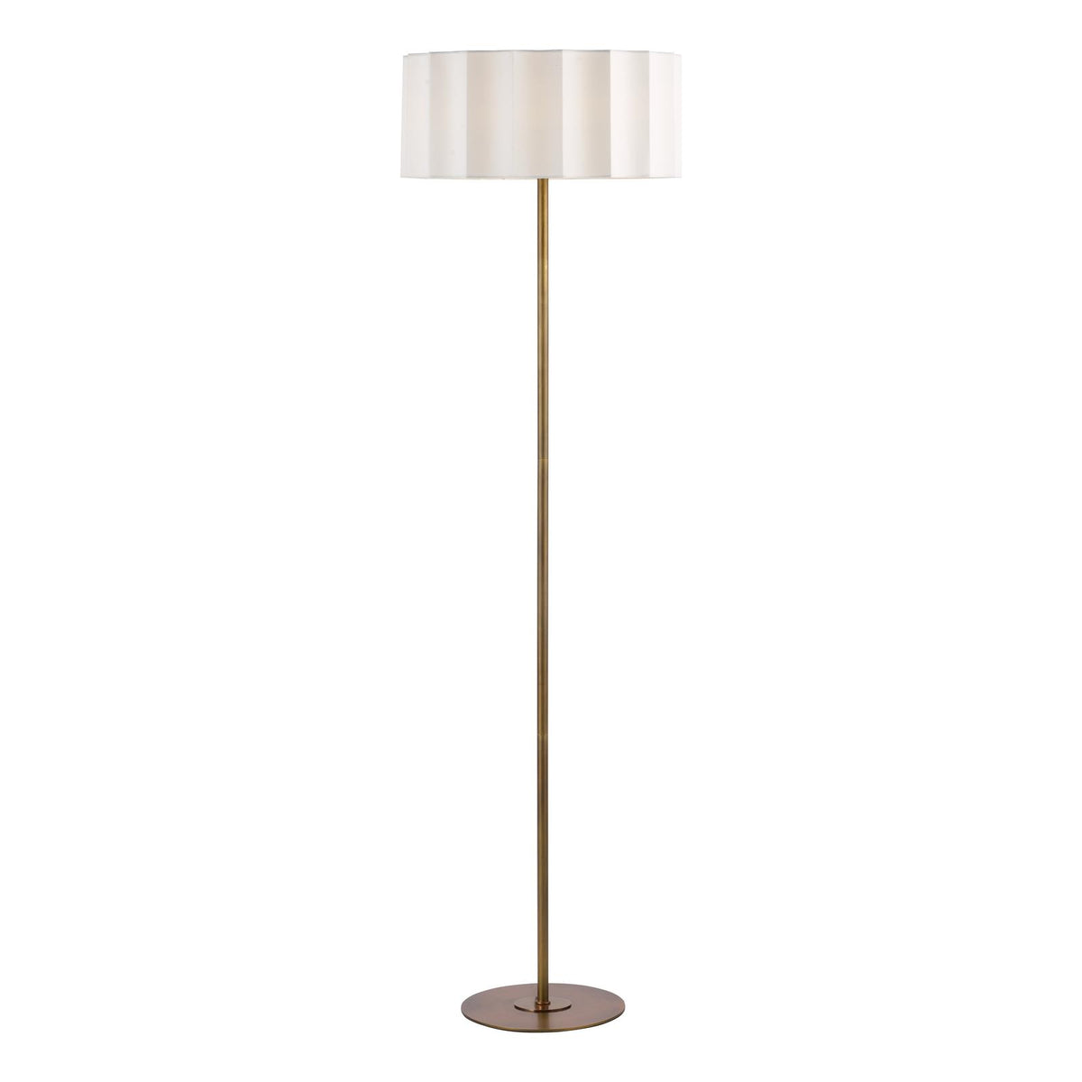 Dar Noura Floor Lamp Antique Bronze and Ivory Ivory Scallop Shade