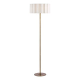 Dar Noura Floor Lamp Antique Bronze and Ivory Ivory Scallop Shade