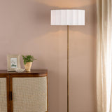 Dar Noura Floor Lamp Antique Bronze and Ivory Ivory Scallop Shade