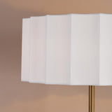 Dar Noura Floor Lamp Antique Bronze and Ivory Ivory Scallop Shade