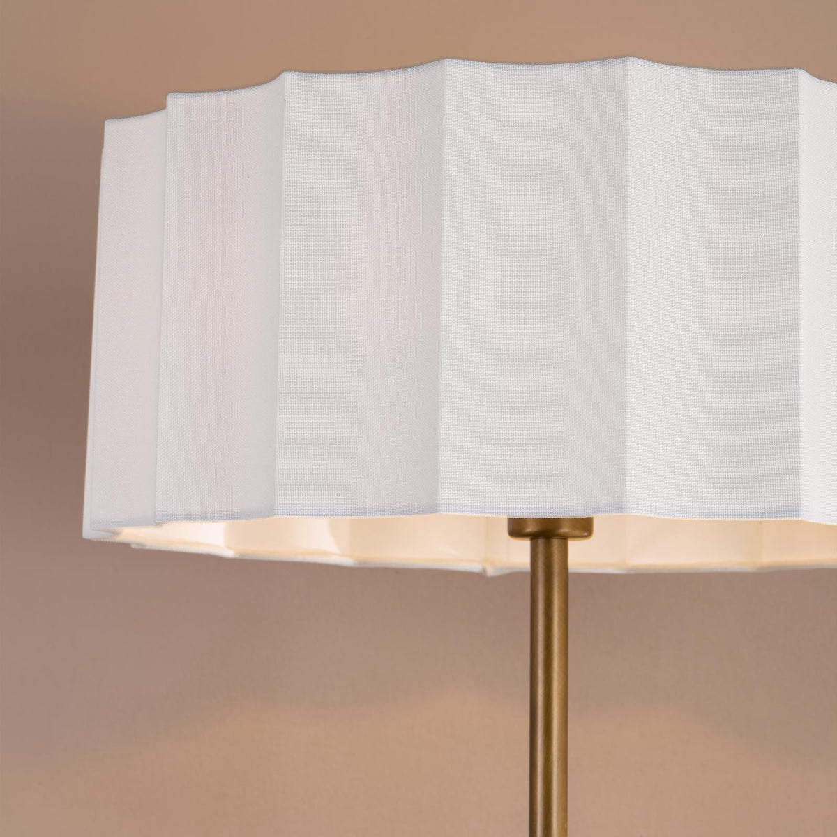 Dar Noura Floor Lamp Antique Bronze and Ivory Ivory Scallop Shade
