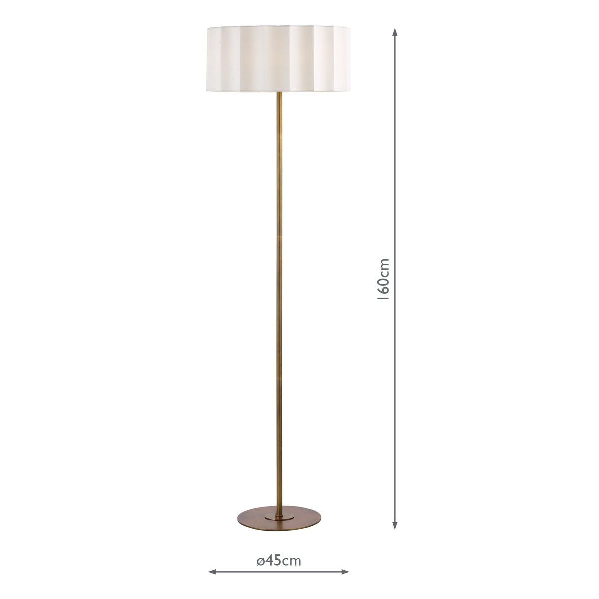 Dar Noura Floor Lamp Antique Bronze and Ivory Ivory Scallop Shade