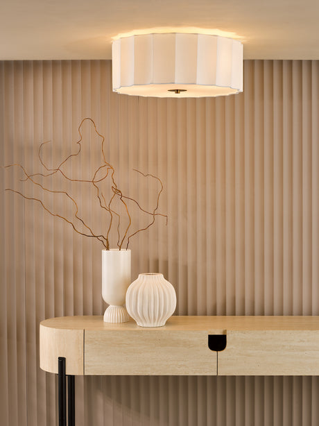 Dar Noura 3 Light Flush Ivory and White