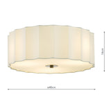 Dar Noura 3 Light Flush Ivory and White