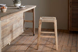 Nkuku Aamani Mango Wood & Cord Counter Stool Natural