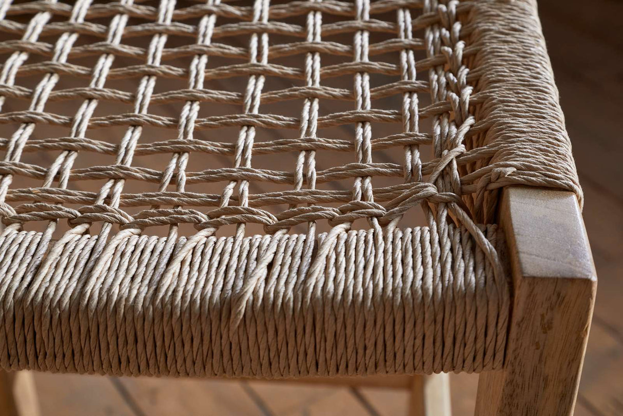 Nkuku Aamani Mango Wood & Cord Counter Stool Natural