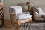 Nkuku Abe Deconstructed Linen Armchair Stripe Natural