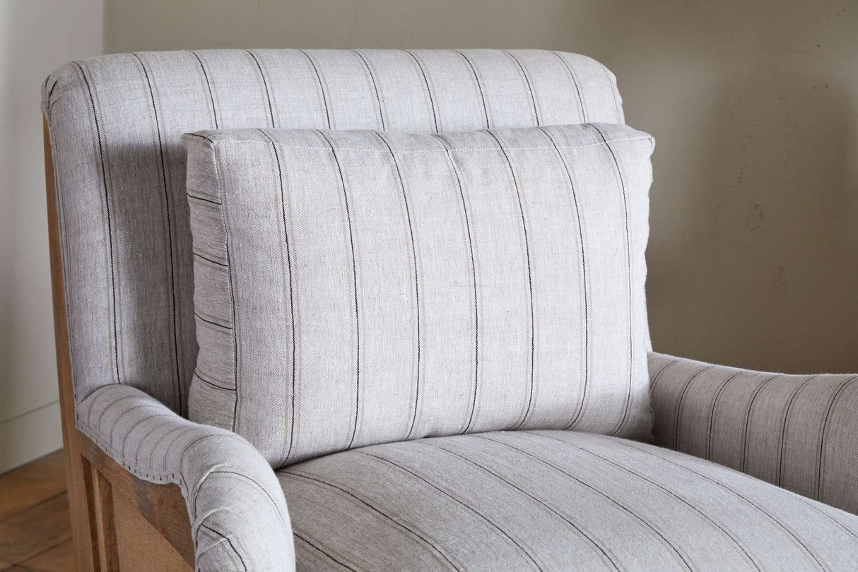 Nkuku Abe Deconstructed Linen Armchair Stripe Natural