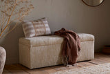 Nkuku Aranya Cotton & Jute Upholstered Storage Bench Natural