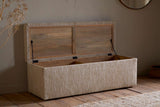 Nkuku Aranya Cotton & Jute Upholstered Storage Bench Natural