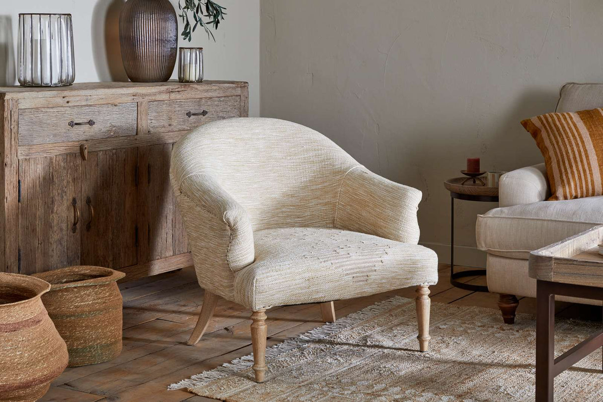 Nkuku Aranya Cotton & Jute Occasional Chair Natural