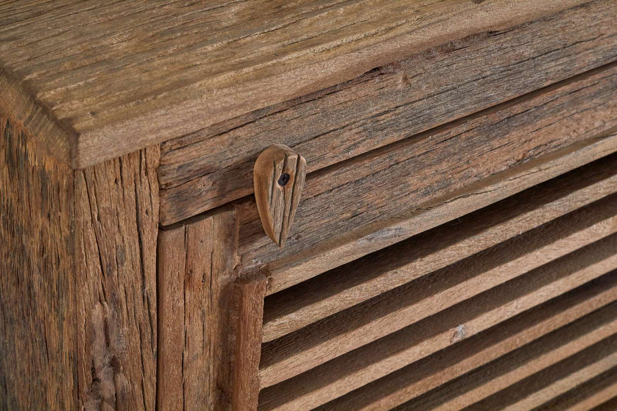 Nkuku Ibo Reclaimed Wood Slatted Low Cabinet Natural