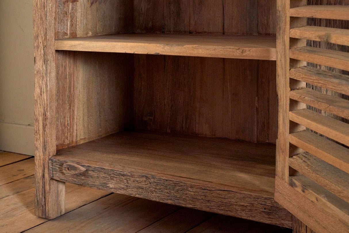 Nkuku Ibo Reclaimed Wood Slatted Low Cabinet Natural