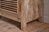 Nkuku Ibo Reclaimed Wood Slatted Tall Cabinet  Natural Tall