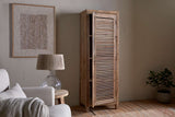 Nkuku Ibo Reclaimed Wood Slatted Tall Cabinet  Natural Tall