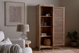 Nkuku Ibo Reclaimed Wood Slatted Tall Cabinet  Natural Tall