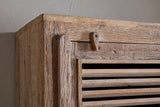 Nkuku Ibo Reclaimed Wood Slatted Tall Cabinet  Natural Tall