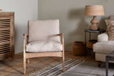Nkuku Jaya Acacia Wood & Linen Occasional Chair Natural