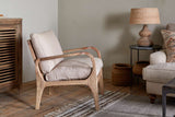 Nkuku Jaya Acacia Wood & Linen Occasional Chair Natural