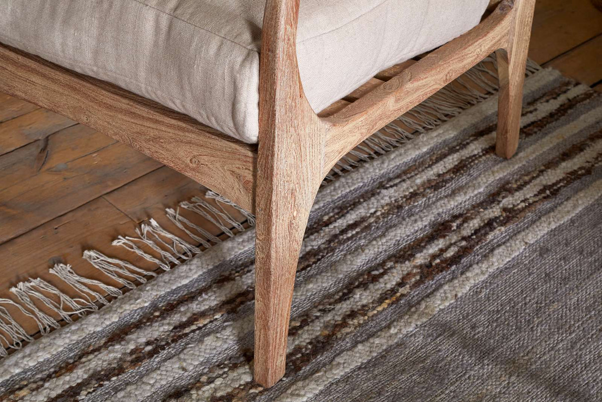 Nkuku Jaya Acacia Wood & Linen Occasional Chair Natural