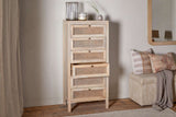 Nkuku Kanz Mango Wood Tall Boy Chest of Drawers Natural