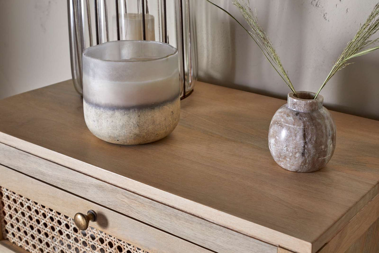 Nkuku Kanz Mango Wood Tall Boy Chest of Drawers Natural