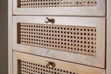 Nkuku Kanz Mango Wood Tall Boy Chest of Drawers Natural